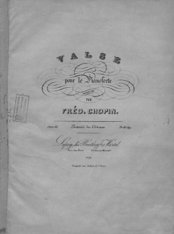 Книга "Valse pour le piano comp. par Fred. Chopin" – 