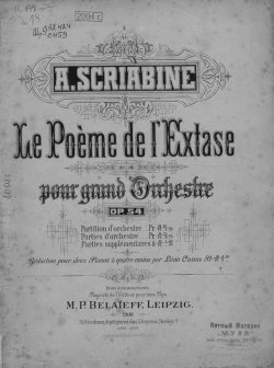 Книга "Ue Poeme de lExtase pour grand orchestre" – , 1908