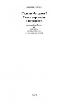 Книга "Сидишь без денег? Учись торговать в интернете. Реальный заработок для новичков, молодых мамочек и очень занятых людей" – Александр Новиков