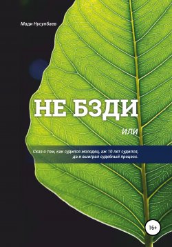 Книга "Не бзди, или Сказ о том, как судился молодец, аж 10 лет судился, да и выиграл судебный процесс" – Мади Нусупбаев, 2021