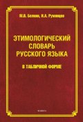 Этимологический словарь русского языка в табличной форме (М. В. Белкин, 2016)