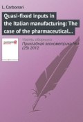 Книга "Quasi-fixed inputs in the Italian manufacturing: The case of the pharmaceutical industry" (L. Carbonari, 2012)