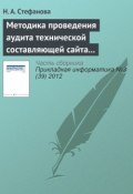 Методика проведения аудита технической составляющей сайта регионального вуза (Н. А. Стефанова, 2012)