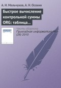 Книга "Быстрое вычисление контрольной суммы ORG: таблица против матрицы" (А. Н. Мальчуков, 2010)