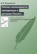 Книга "Рейтинг интенсивности конкуренции в регионах России: методологический аспект" (И. В. Бондаренко, 2015)