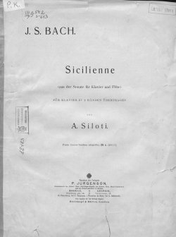 Книга "Sicilienne" – Иоганн Себастьян Бах