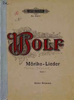 Книга "Gedichte v. Eduard Morike fur eine hohe Singstimme und Klavier v. H. Wolf" – 