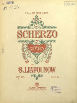 Книга "Scherzo pour le piano par S. Liapunow" – 