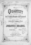 Quartett fur 2 Violinen, Bratsche und Violoncell, Op. 67, № 3, in B-dur v. Johannes Brahms (, 1876)