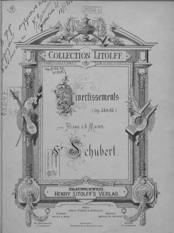 Книга "Divertissements (Op. 54 & 63) pour piano a 4 ms. de S. Schubert" – 