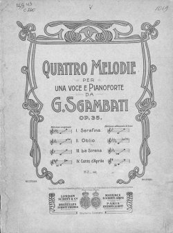 Книга "Quattro Melodie per una voce e Pianoforte da G. Sgambati" – 