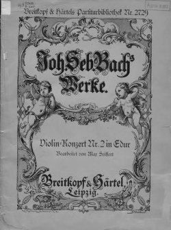 Книга "Violinkonzert № 2 E-dur" – Иоганн Себастьян Бах, 1907