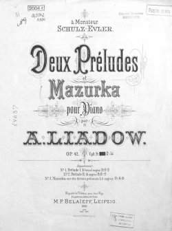 Книга "Две прелюдии и мазурка" – , 1898