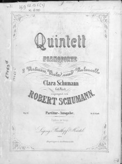Книга "Quintett fur Pianoforte, 2 Violinen, Viola und Violoncello von Robert Schumann" – 