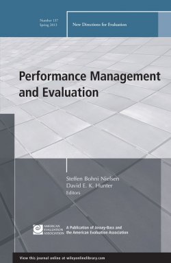 Книга "Performance Management and Evaluation. New Directions for Evaluation, Number 137" – 