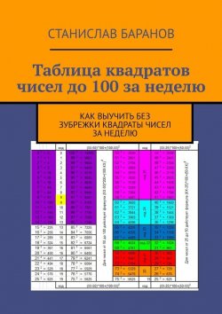 Книга "Таблица квадратов чисел до 100 за неделю. Как выучить квадраты чисел без зубрежки за неделю" – Станислав Баранов