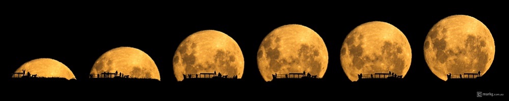 Фотограф Mark Gee, To the Moon and Bac. Восход луны над горой Виктория в Новой Зеландии